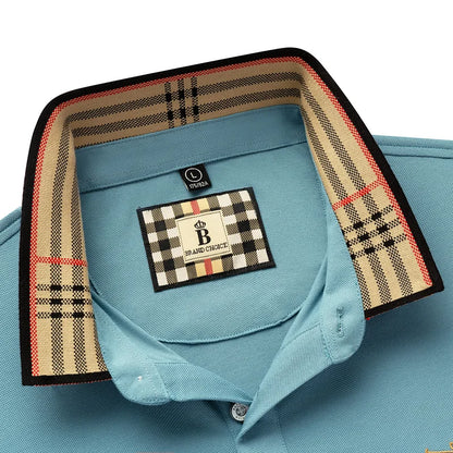 Summer men's fashion casual short sleeved polo shirt high-end boutique embroidered top comfortable and breathable lapel T-shirt