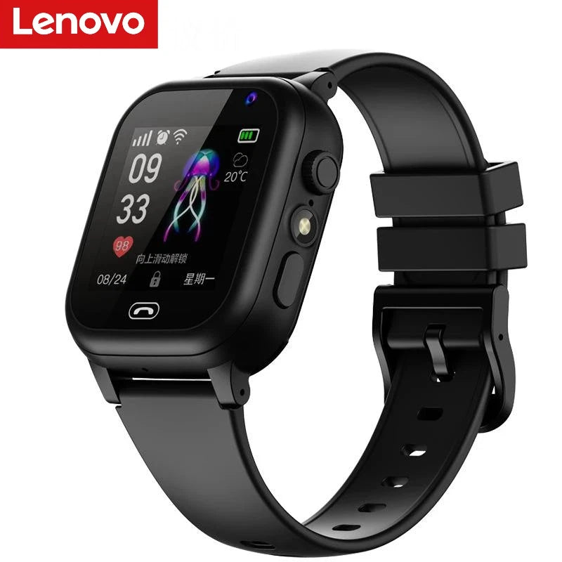 Lenovo Kids Smart Watch SOS GPS Location Sim Card Camera Heart Rate Monitoring Bluetooth Calling Waterproof Gift For Android