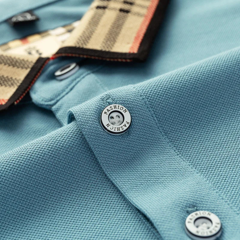 Summer men's fashion casual short sleeved polo shirt high-end boutique embroidered top comfortable and breathable lapel T-shirt