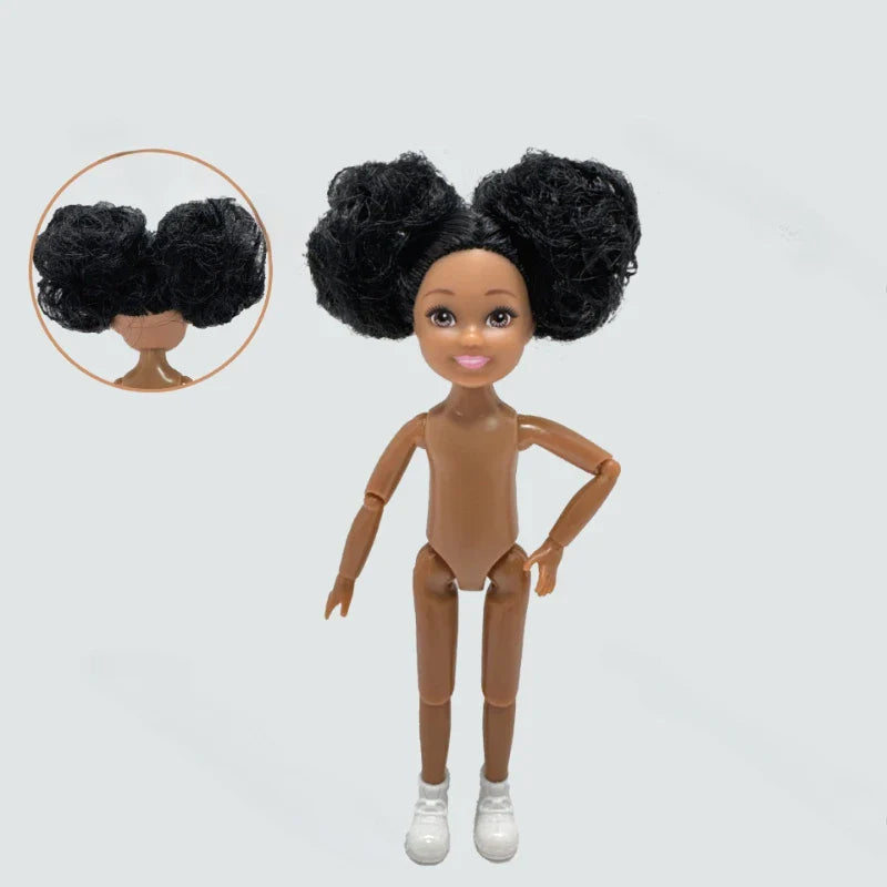 5-inch Little Doll Tan Skin 14.5cm Height Girl Dress Up Toy for Children Girls