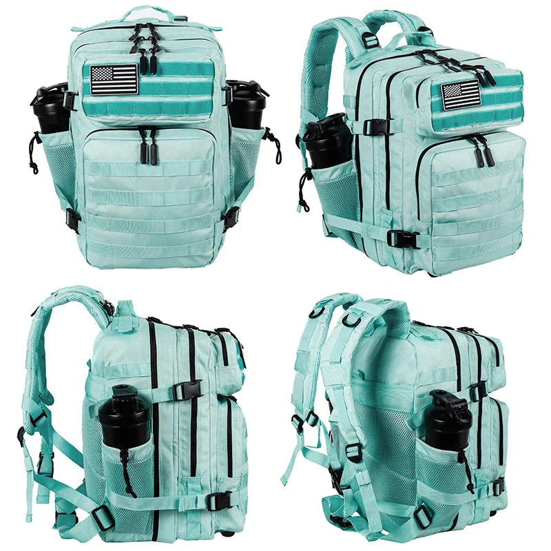 LHl 35L Tactical Backpack Small Athlete Gym Bag for Men/Women Qutdoor Travel Hiking Molle Rucksack with Bottle Holder