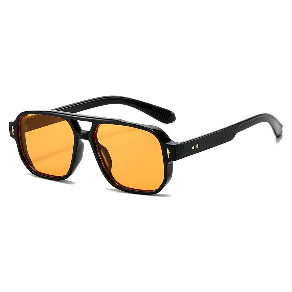 Fashion Square Sunglasses Women Men Driving Rivets Arrow Decoration Casual Travel Suitable for All Sun Glasses Uv400