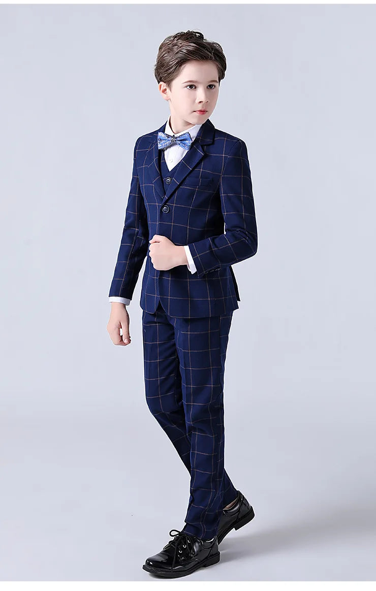 Children Boys Wedding Suit Spring Autumn 1-14 Years Teenager Kids Suits Outfits Set Formal Elegant Suits For Children