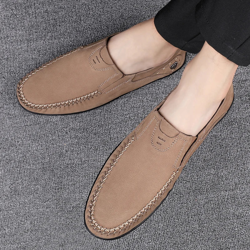 Golden Sapling Elegant Men's Casual Shoes Genuine Leather Loafers Leisure Flats Fashion Formal Party Footwear Business Shoes Men