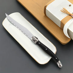 9'' Laguiole Steak Knives Set Serrated Triple Rivet Ergonomic Handle Stainless Steel