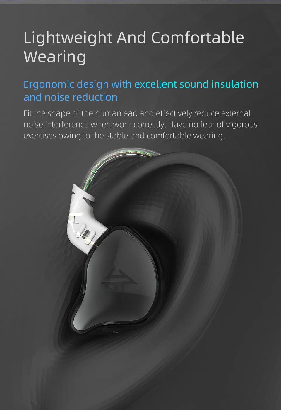 KZ EDC Earphones 1 Dynamic HIFI Bass Earbuds In Ear Monitor Headphones Sport Noise Cancelling Headse