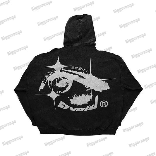 Style Hip Hop star Print Long Sleeve Oversized Women Hoodie Men Street Trend Coats