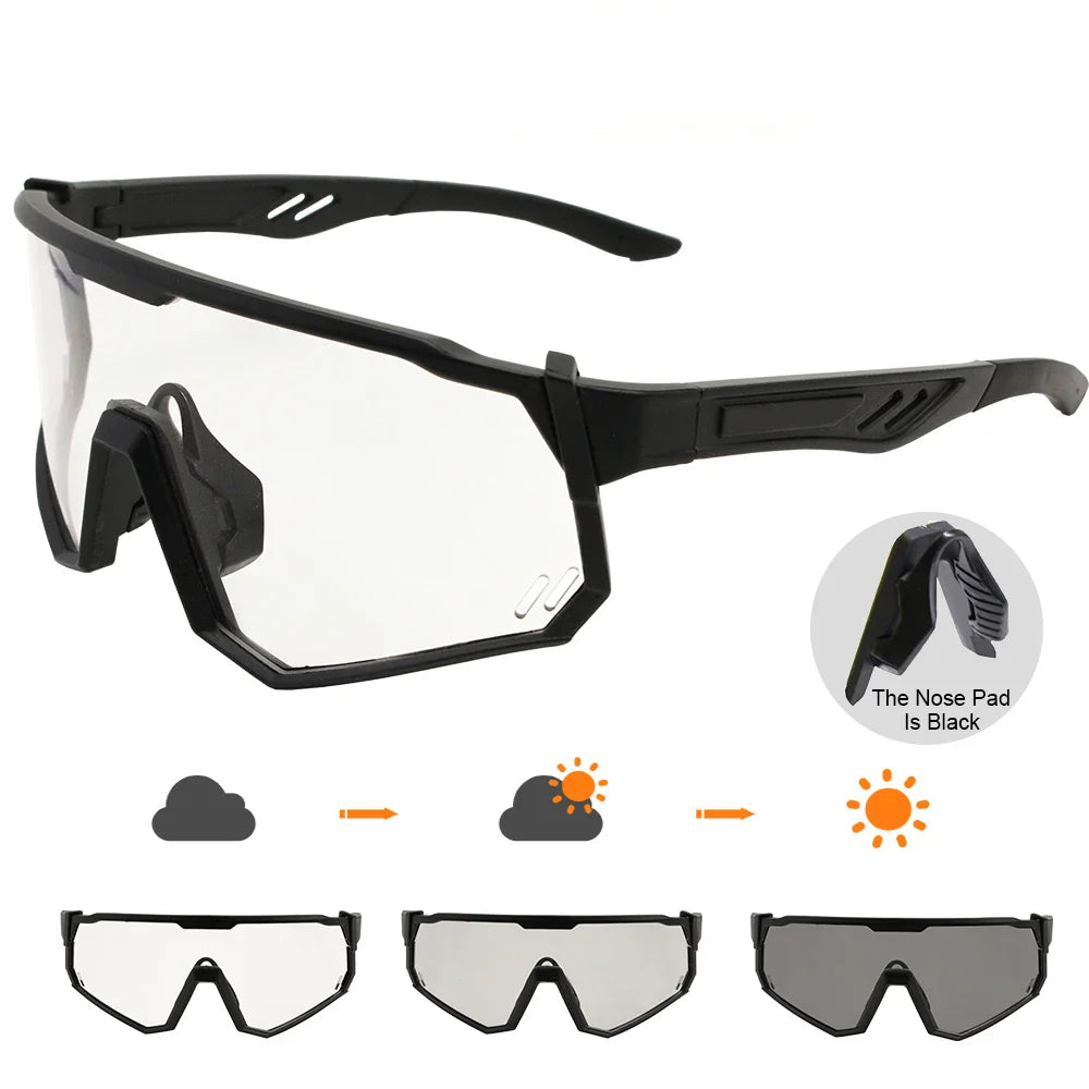 Photochromic Cycling Glasses Men Mountain Bike Sunglasses Women Clear MTB Sports Goggles Bicycle Triathlon Running Baseball