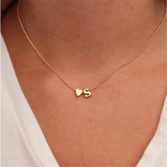 Tiny Heart Dainty Initial Necklace With Letter Name Choker Necklace