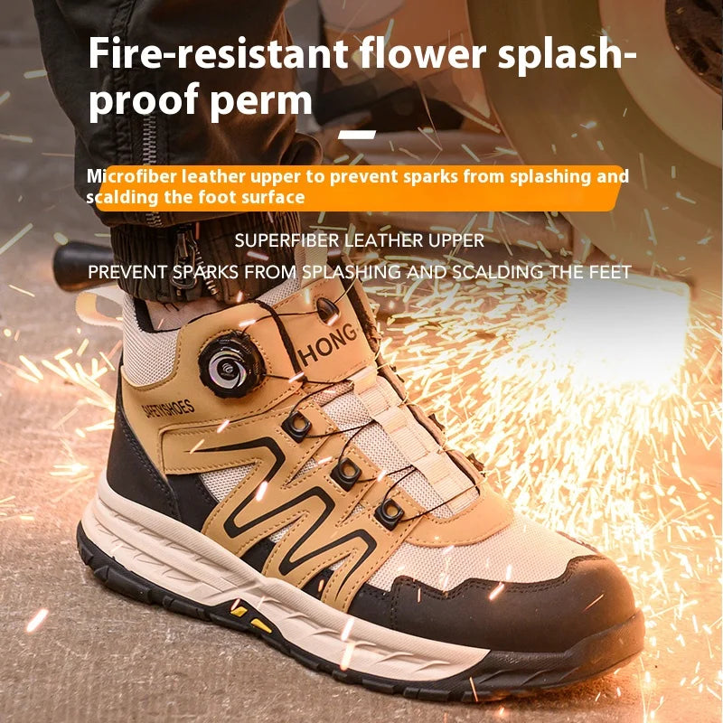 New Safety Boots Men Work Indestructible Shoes Sneakers Steel Toe Protective Boots Anti-smash Anti-puncture Work Tactical Boots