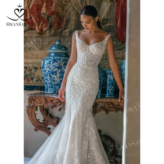 White Bridesmaid Dresses: Wedding Dress Appliques Detachable Train Princess