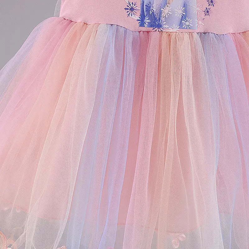Girls Clothes Summer Flying Sleeve Kids Dress Party Baby Dresses