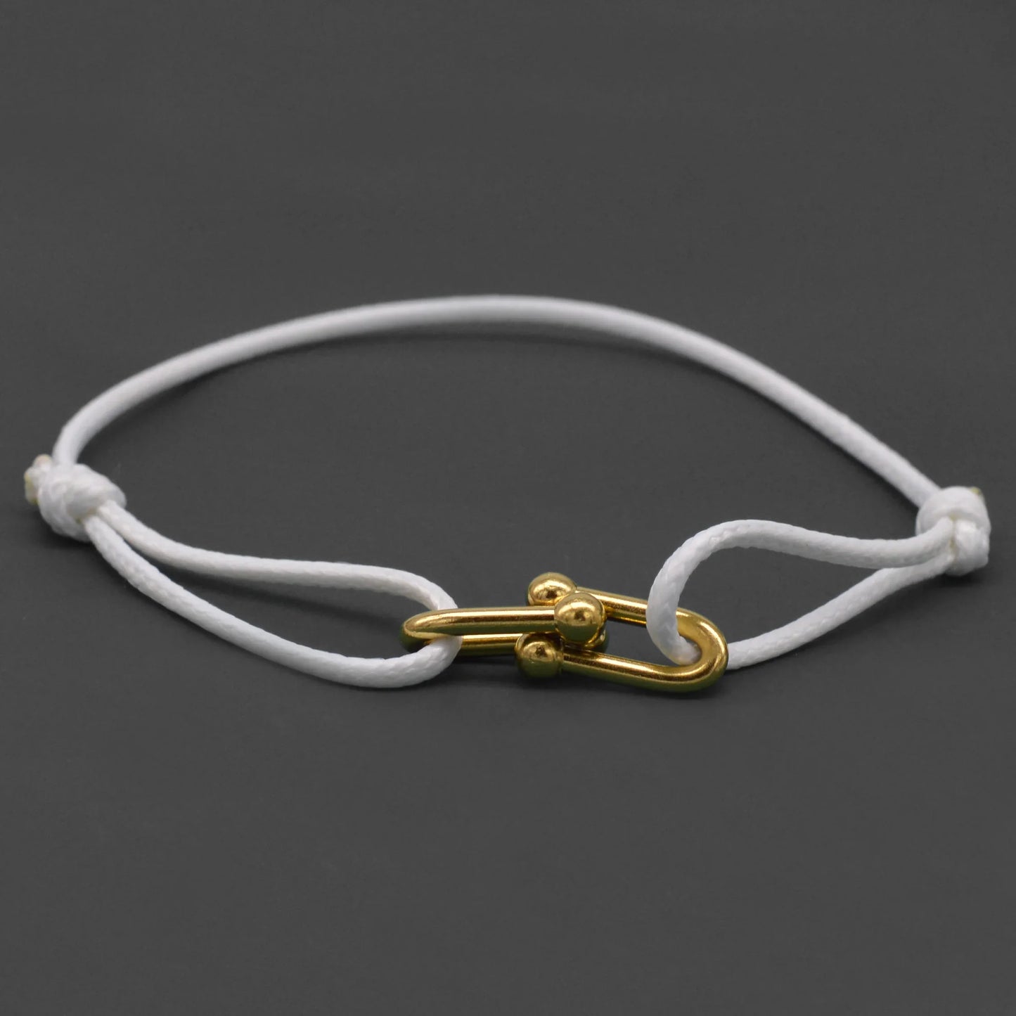 Simple Bamboo Horseshoe Buckle Bracelet Braided Ribbon Adjustable DIY Rope Bracelets Women Men Stainless Steel Jewelry