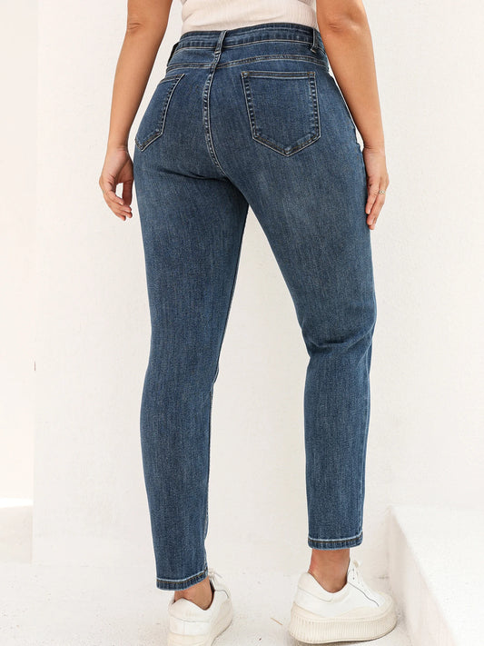 Plus Size BoyFriend Women's Jeans 6XL Fashion Straight Vintage Mid Waist  Pants