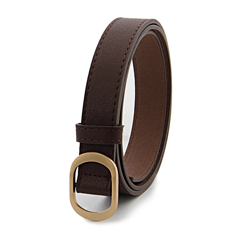Five Colors Women's Belt Is Used For Jeans Waist Artificial Is  For Dresses Fashionable Gold Buttoned Pants
