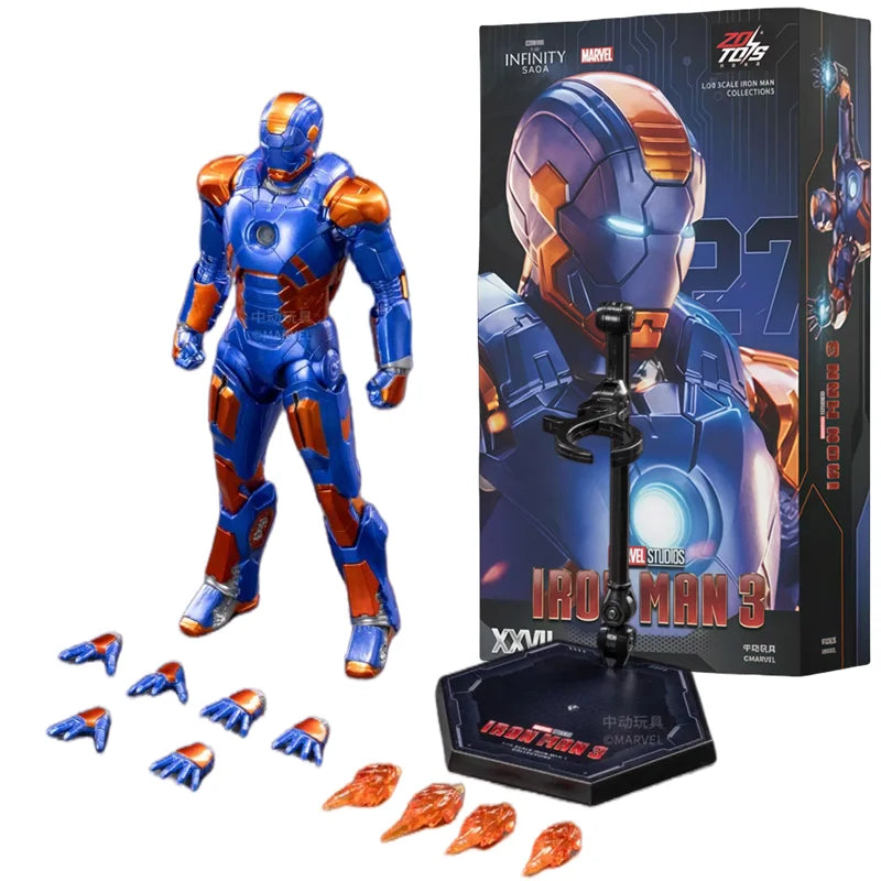 Original ZD Toys Iron Man Tony Stark MK9 MK14 MK12 MK27 MK15 MK35 MK22 MK40 Hammerhead Action Figure Anime Collect Model Gifts