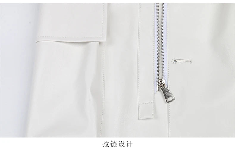 Long Black Loose Waterproof Windproof Soft Pu Leather Trench Coats