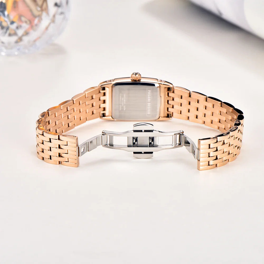 Pagani Design New 22mm Square Women's Quartz Watch Stainless Steel Sapphire Glass 50m Waterproof Women's Quartz Watch