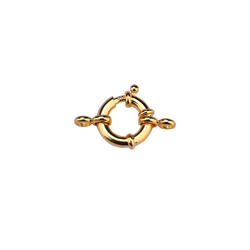 925 Sterling Silver Spring buckle accessories, circle bubble buckle, necklace joint beads buckle, DIY DIY connection buckle