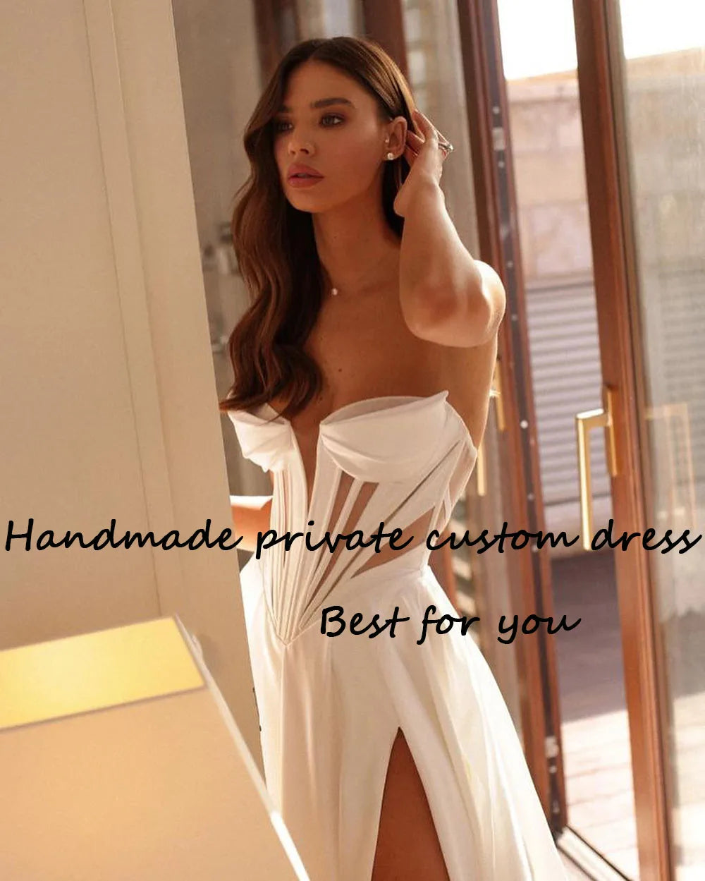 White Bridesmaid Dresses: Wedding Dresses for Bride Corset A Line Bridal Gown