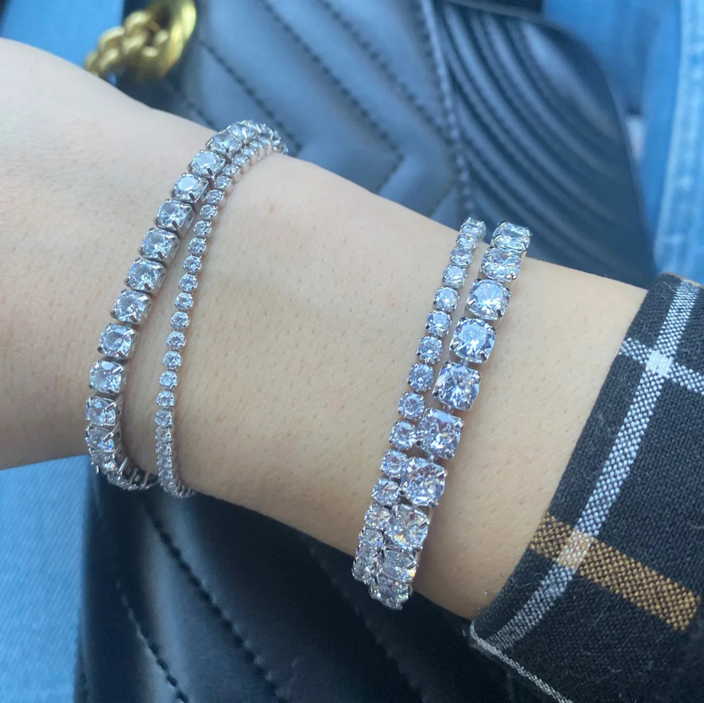 Fashion Multicolor Tennis Bracelet for Women 2.5/3/4/5mm Zirconia Charm Designer Tennis Chain Men Bracelet Wedding Jewelry KC128