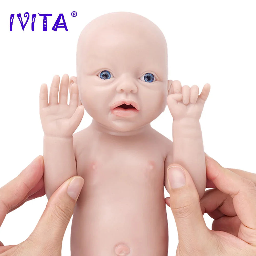 IVITA WG1554 14.96 inch 1.58kg 100% Full Body Silicone Reborn Baby Doll Soft Dolls Realistic Girl Baby DIY Blank Children Toys
