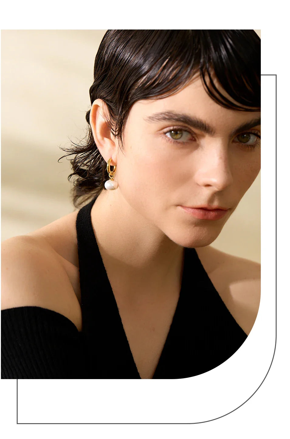 Yhpup High Quality Imitation Pearls Drop Stainless Steel Golden Korean Hoop Earrings Charms Fashion Jewelry Bijoux Femme Gift
