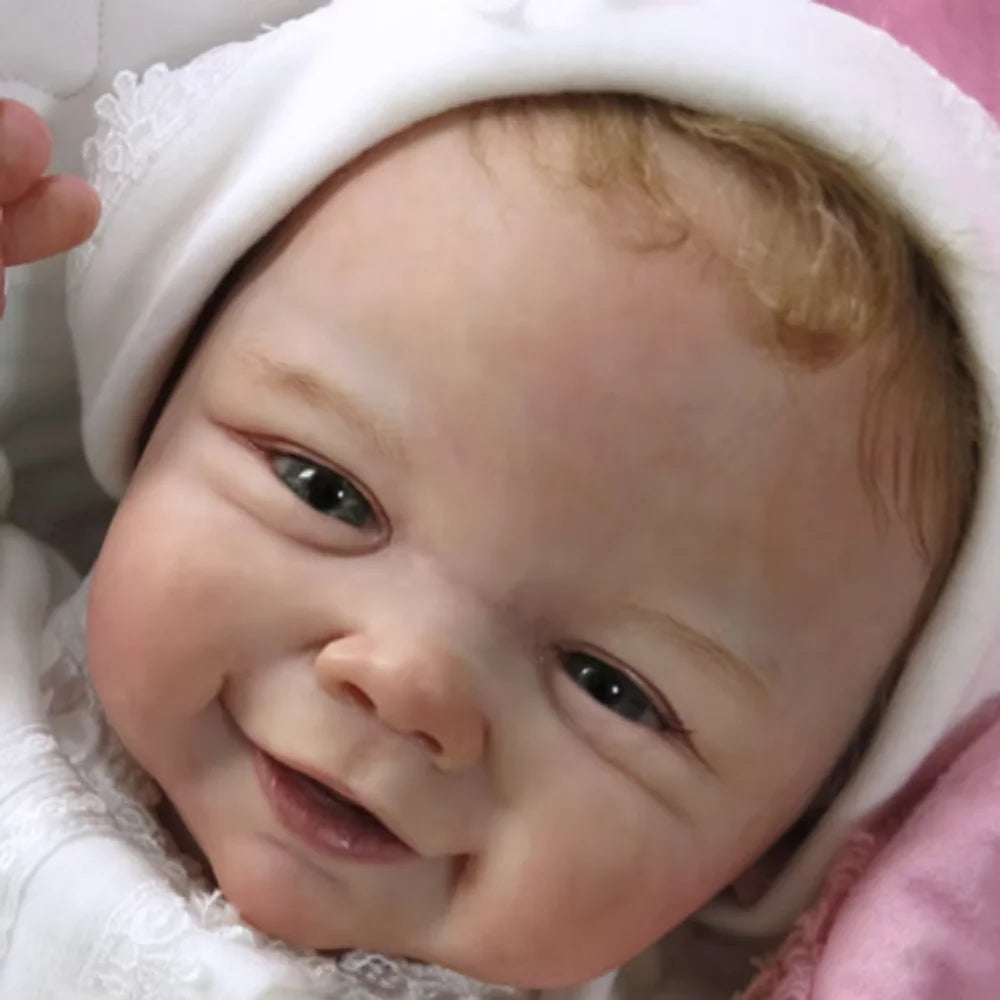 MRB 19 inch Already Finished Painted Reborn Doll Parts Vivienne Cute Baby 3D Painting with Visible Veins Cloth Body Included