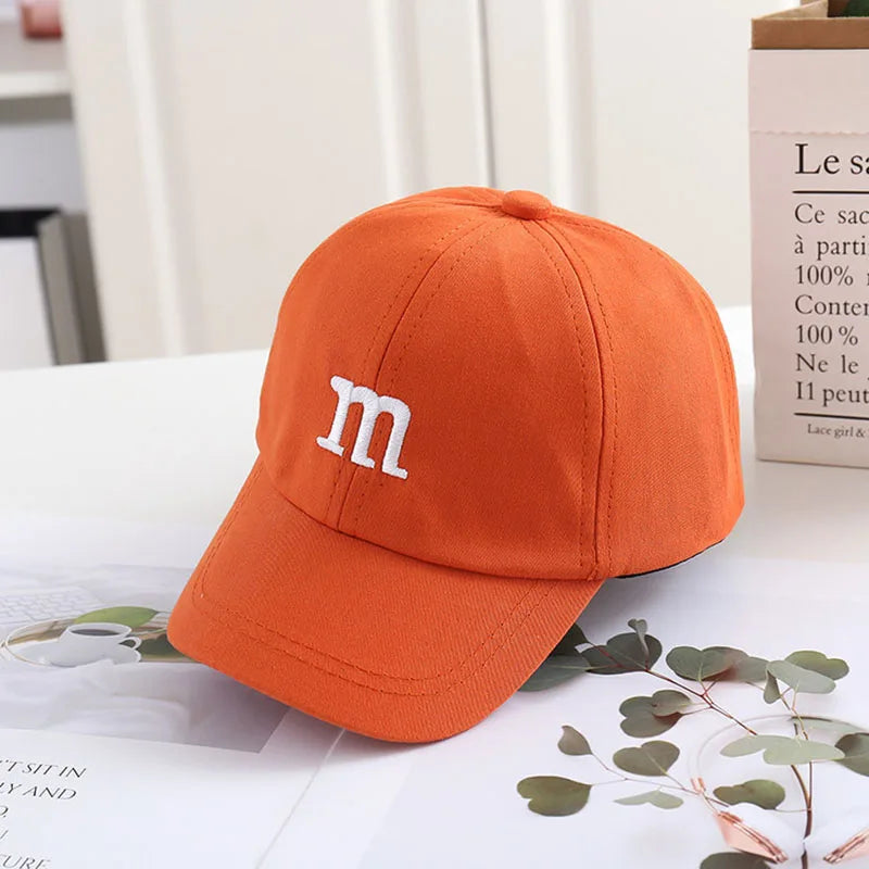 Kids Baseball Cap Children's Hat for Lovely Baby Cotton Breathable Kids Hats Girl Boy Caps M Letter Embroidered Hat for Boy