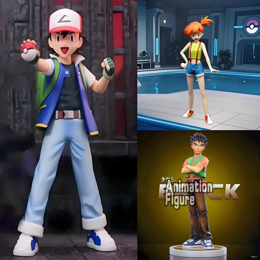 13-15cm Anime Pokemen Figure Ash Ketchum Brock Misty Action Figures Pvc Collection Model Toys for Children Gifts