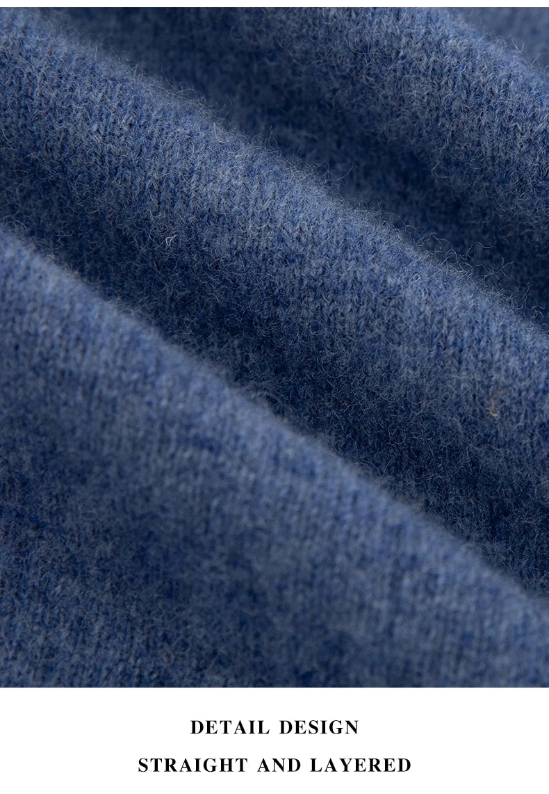 Pure Wool Sweater Men's Autumn Winter O-Neck Pullovers Business Casual
