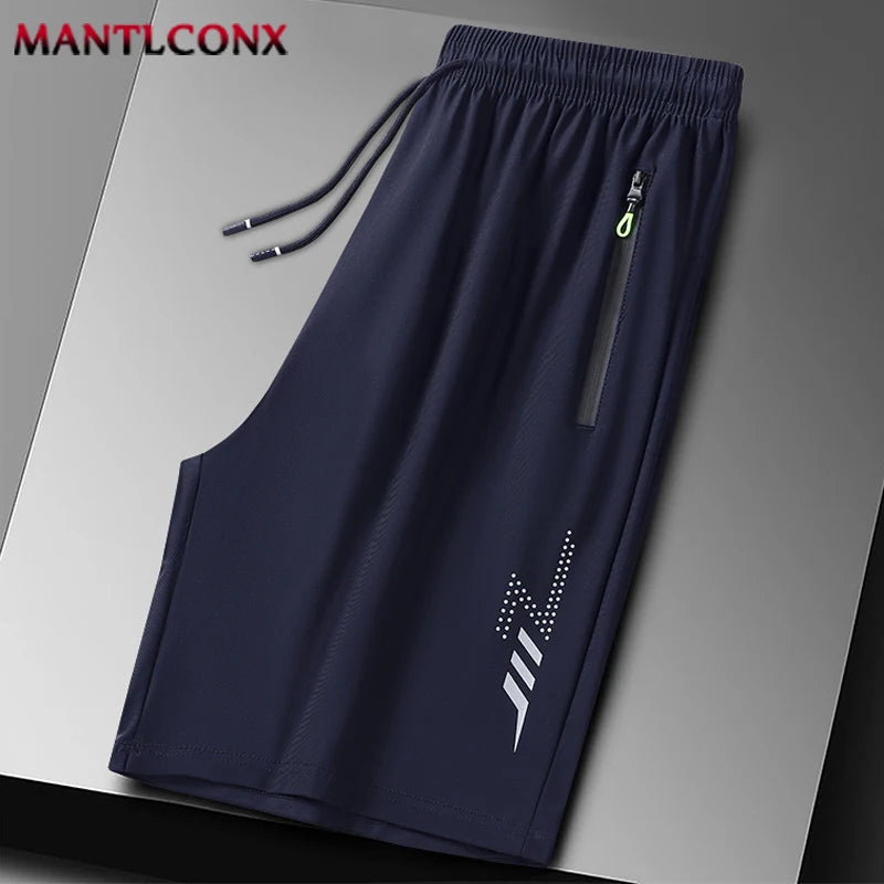 New Fashion Sports Shorts Men Breathable Quick Dry Men's Short Pants Men Breathable Elastic Waist Shorts Male Bottom Black XXXL