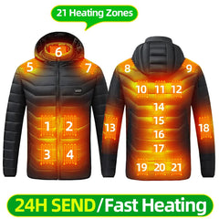 Men's Heated Vest with Retractable Heated Hood and Battery Pack for Hunting/Hiking