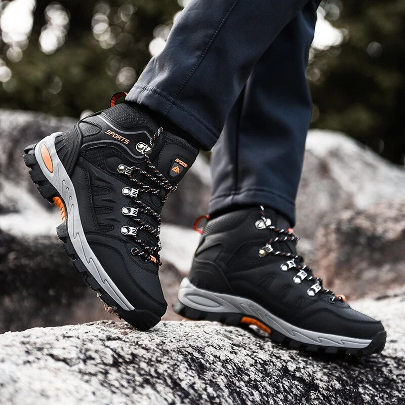 Men's Waterproof Leather Hiking Work Boots Non-Slip Lightweight Military Combat