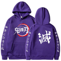 Demon Slayer Hoodies Men Fashion Letter Graphic Printed Sweatshirts Women