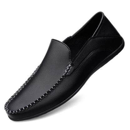 Genuine Leather Men Shoes Casual Luxury Formal Mens Loafers Moccasins Italian Breathable Slip on Male Boat Shoes Plus Size 46 47