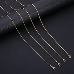 Gold Color Chains 0.9mm-2mm Stainless Steel Snake Chains Necklace