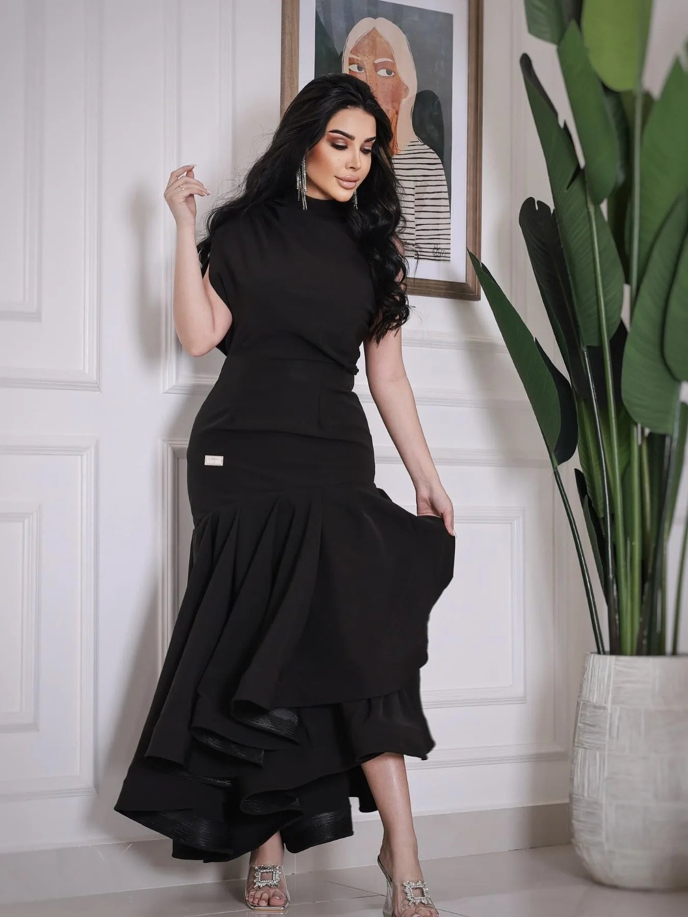 Evening Dresses O-Neck Mermaid Ankle-Length Sleeveless Chiffon