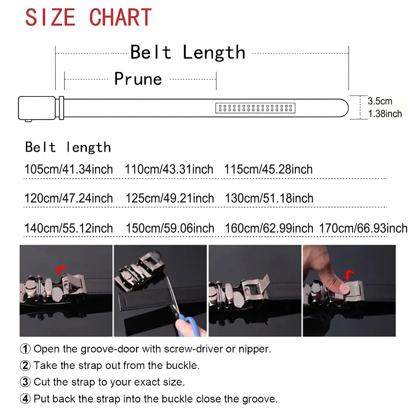 Belt for Men High Quality Genuine Leather Belts, Alloy Automatic Buckle Belt for Jeans, Adjustable No Hole Waist Straps for Men