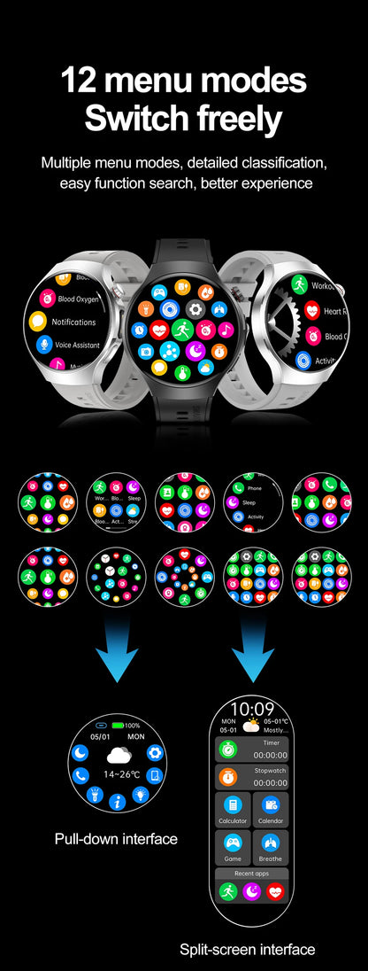 New Smart Watch Men Full Touch Screen Compass Bluetooth Call Flashlight Sports Activity Fitness Heart Rate Waterproof Smartwatch