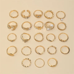 23 pieces women's ring rings luxury quality jewelry accessories new in  stainless