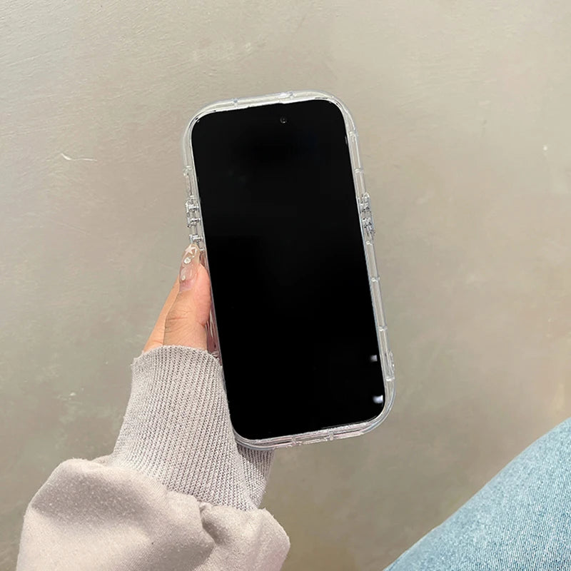 Lovely Girl Heart Mirror Phone Case For iPhone 11 12 13 14 15 16 Pro Max Shockproof