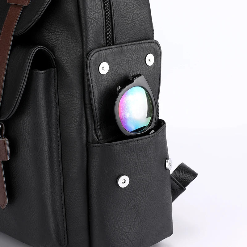 2023 Men Backpack PU Leather Bagpack Large Laptop Backpacks Male Mochilas Black Schoolbag For Teenagers Boys Brown Sac A Dos