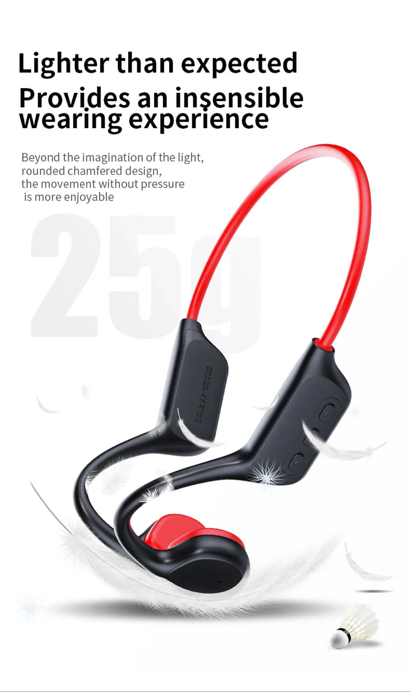 POLVCDG Bone Conduction Headset IPX8 32GB Bluetooth 5.3 Wireless Swimming Headset with Microphone Waterproof Exercise Fitness