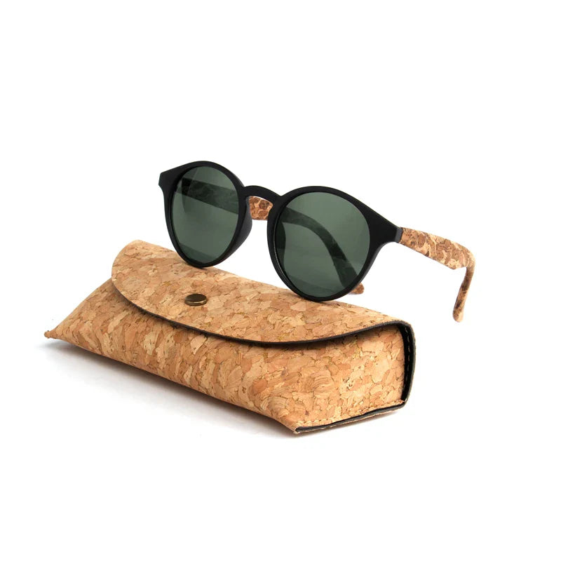 Kenbo High Quality Round Wood Bamboo Grain Polarized Sunglasses With Case Fashion Women Man Shades Wooden Sunglasses