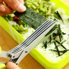 Muti-Layers Kitchen Scissors Stainless Steel Vegetable Cutter Scallion Herb Laver