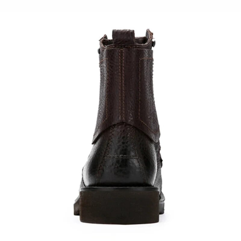Comfortable Military Boots Vintage Military Shoes Genuine Leather Men Ankle Boots