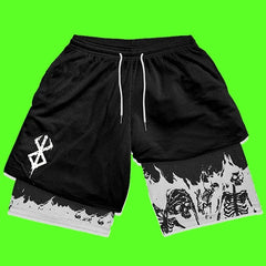 Y2K Summer Men Streetwear Anime High Waist Oversize Breathable Gym Short Pants