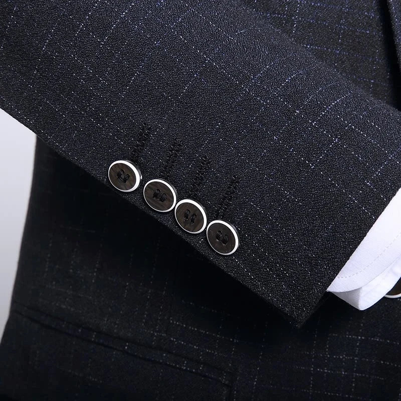 Boutique (Blazer + Vest + Trousers) Men's Fashion Business Slim A Variety of Elegant