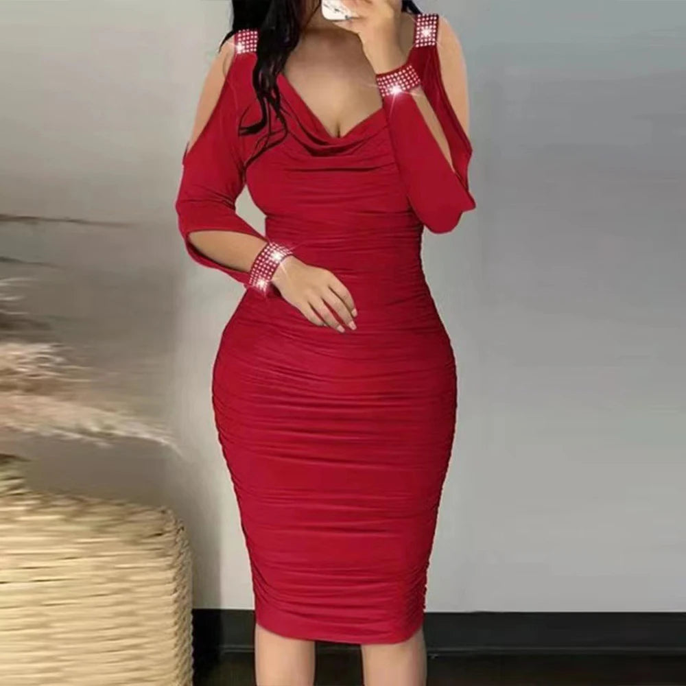 Evening wear Dresses: Slim Mini Skirt Elegant Female Evening Dress